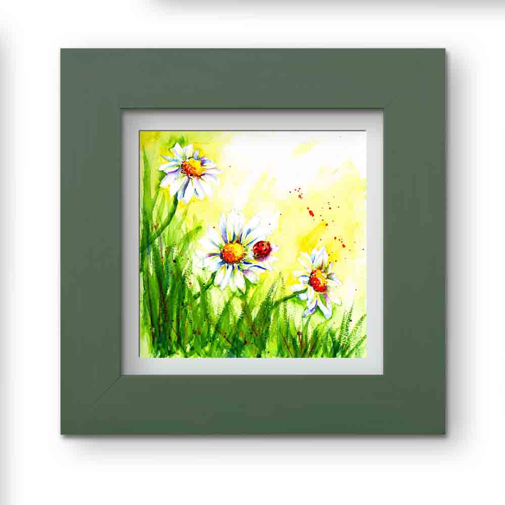 Daisy Trio (Bugs on Blooms 5) Watercolour — Kerrie Woodhouse
