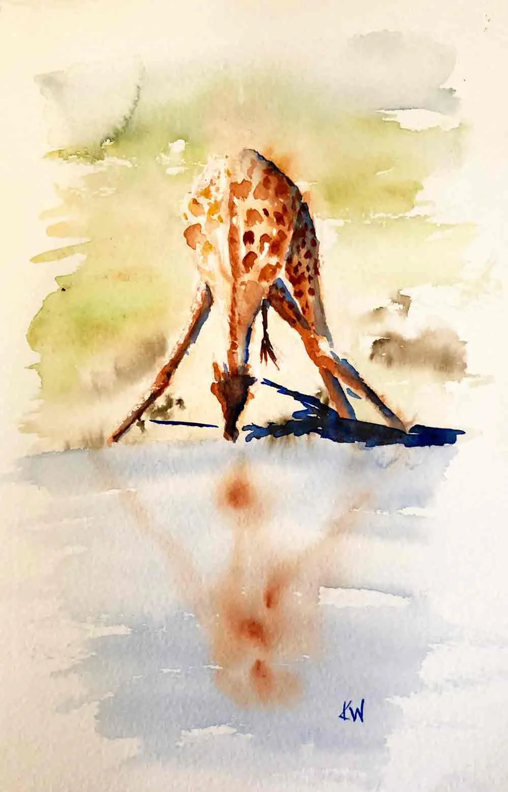 I Ll Do It My Way Giraffes 6 Watercolour Kerrie Woodhouse