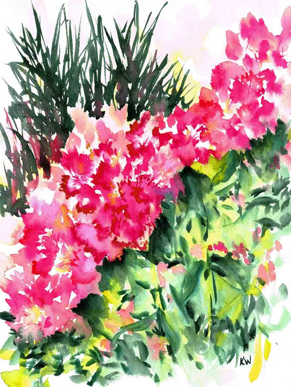 Rhododendron Gardens no 6 (Watercolour on paper, 9"x 12")