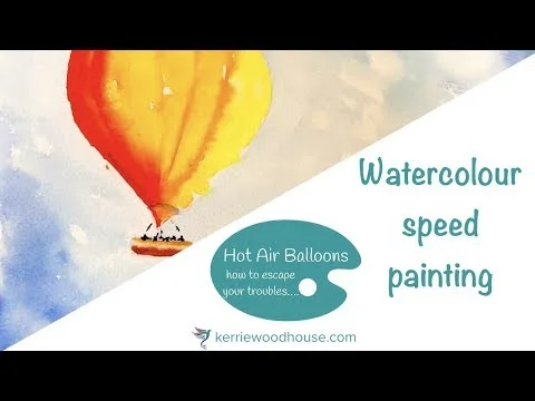 Speed painting Hot Air Balloon in Watercolour (escape your troubles) (Copy)