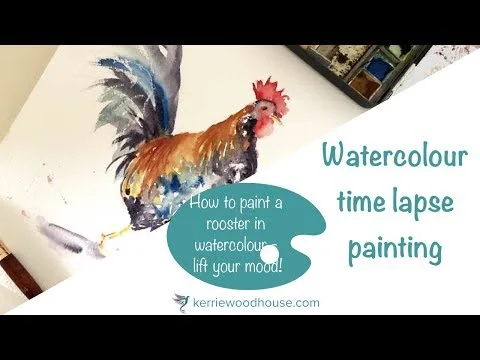 How to paint a rooster in watercolor lift your mood instantly (Copy)