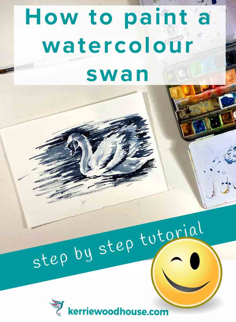 How to use tonal values in painting a watercolor swan - step by step tutorial