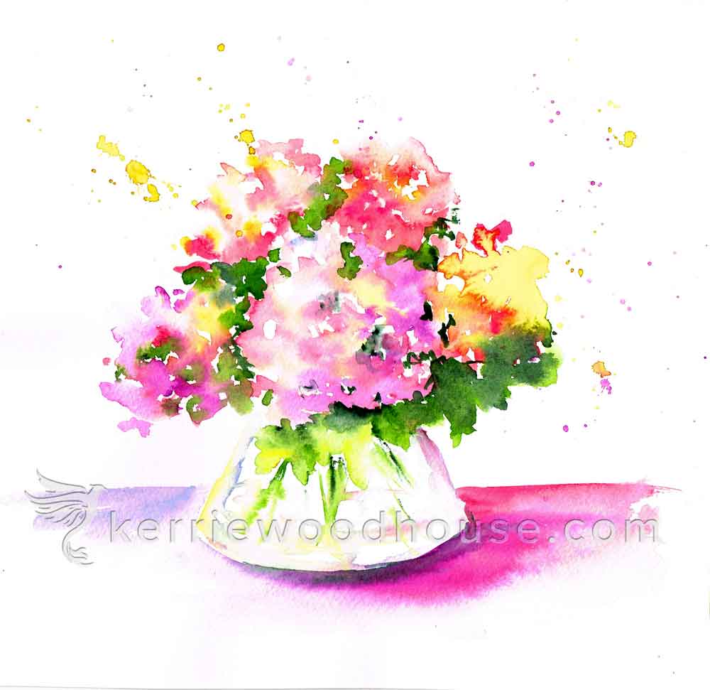 Hydrangeas no 5- Delight (Watercolour on Paper 8” x 10”)