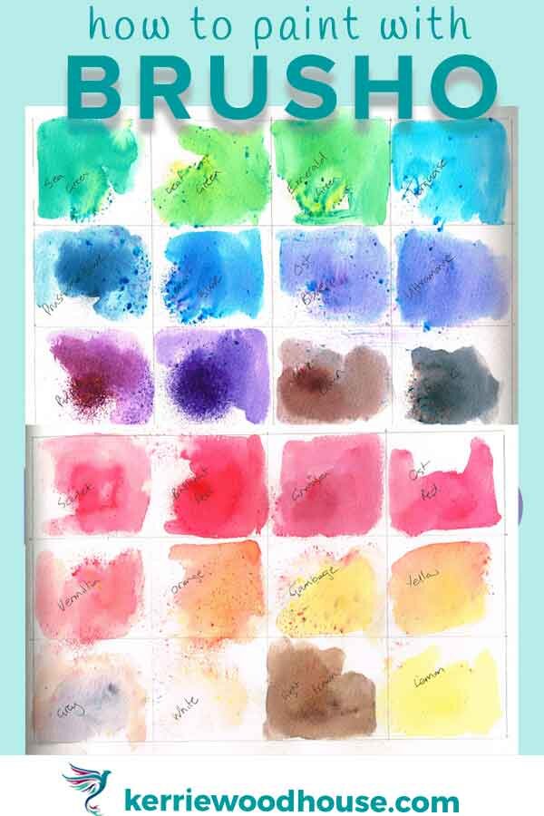 All the glorious colours of Brusho Watercolour Crystals in my set