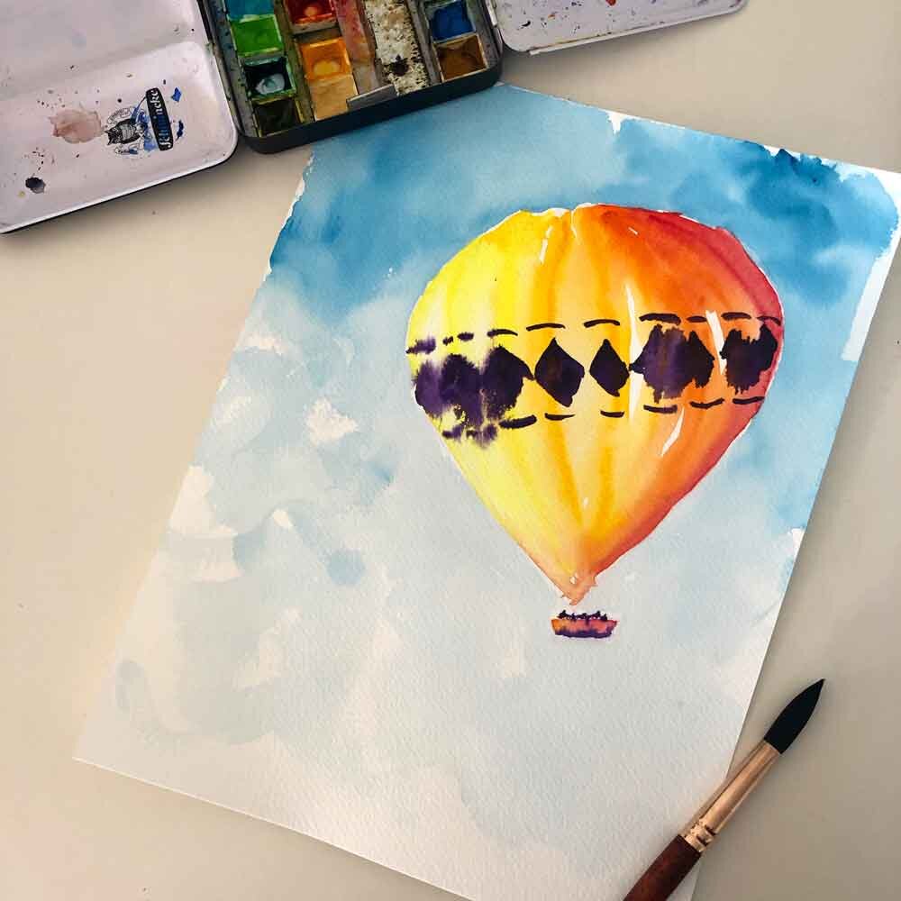Watercolor Hot Air Balloons