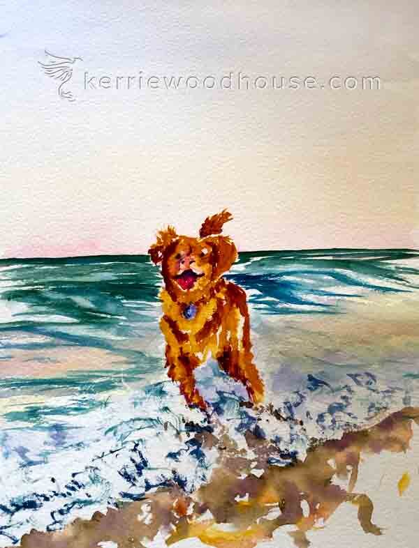 watercolour dog paintings