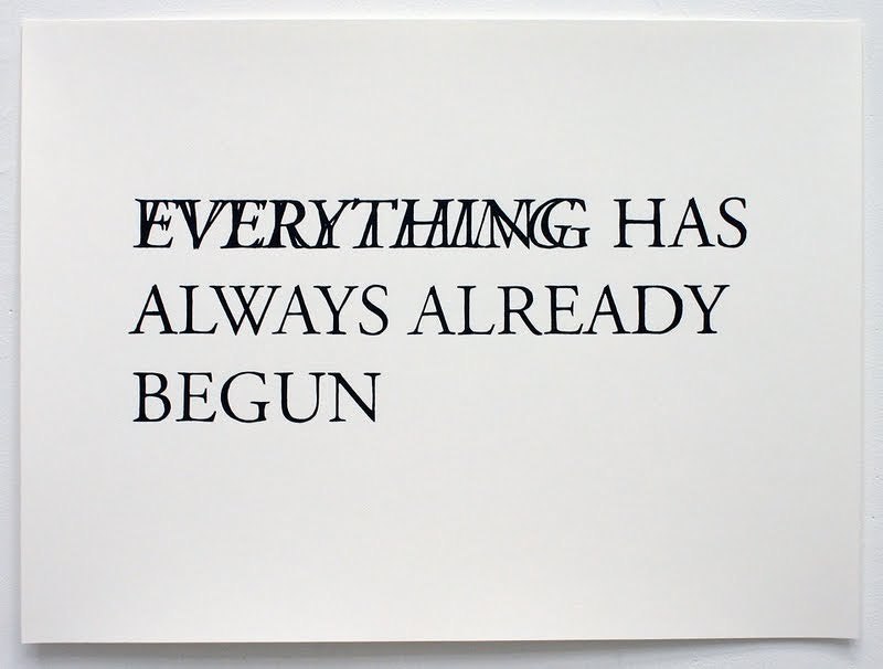   Everything Has Always Already Begun , 2009 Hand drawn ink on paper 23 x 17 inches each 