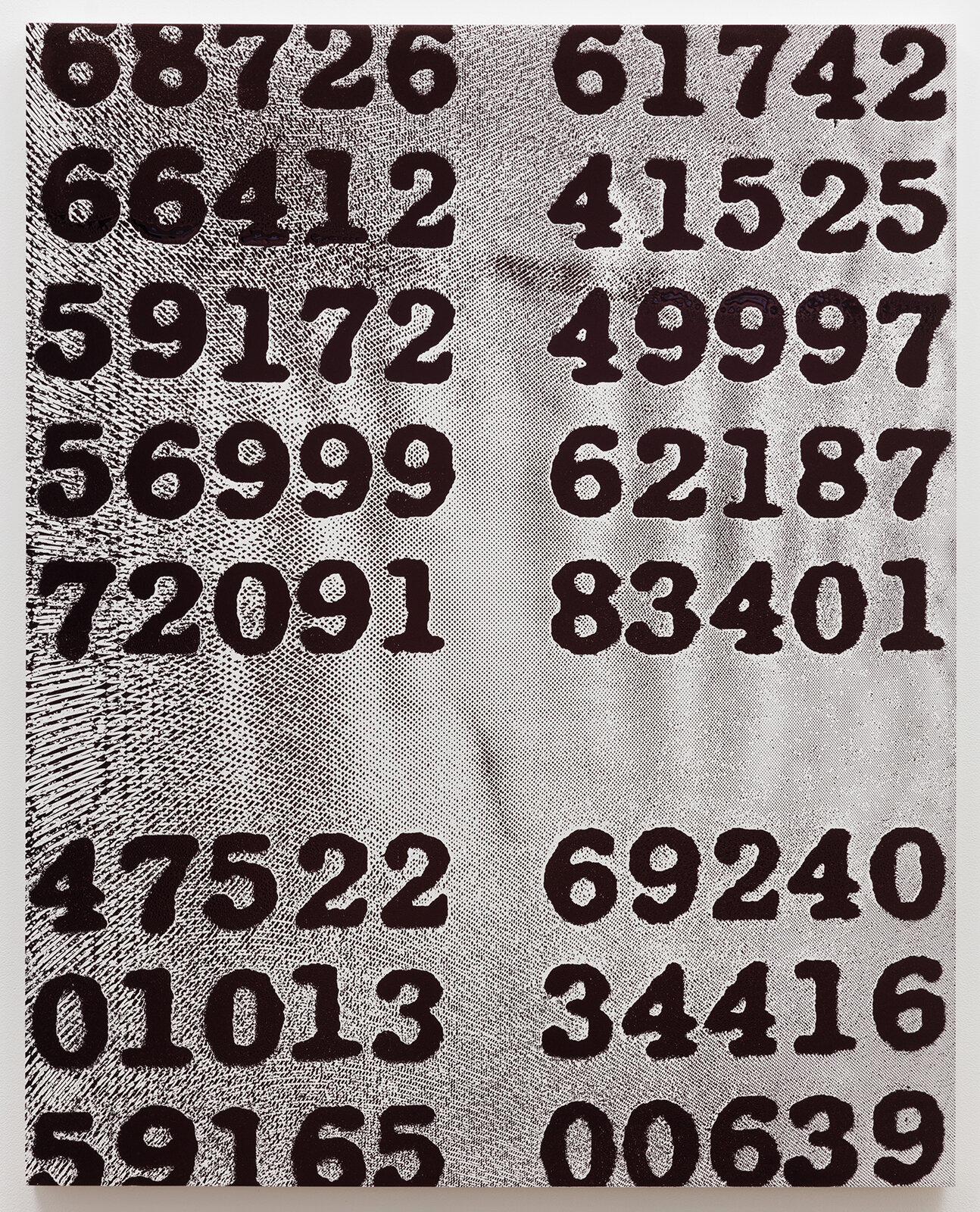   Almost A , 2019  50 x 40 inches  Ballpoint pen ink and gesso on panel 