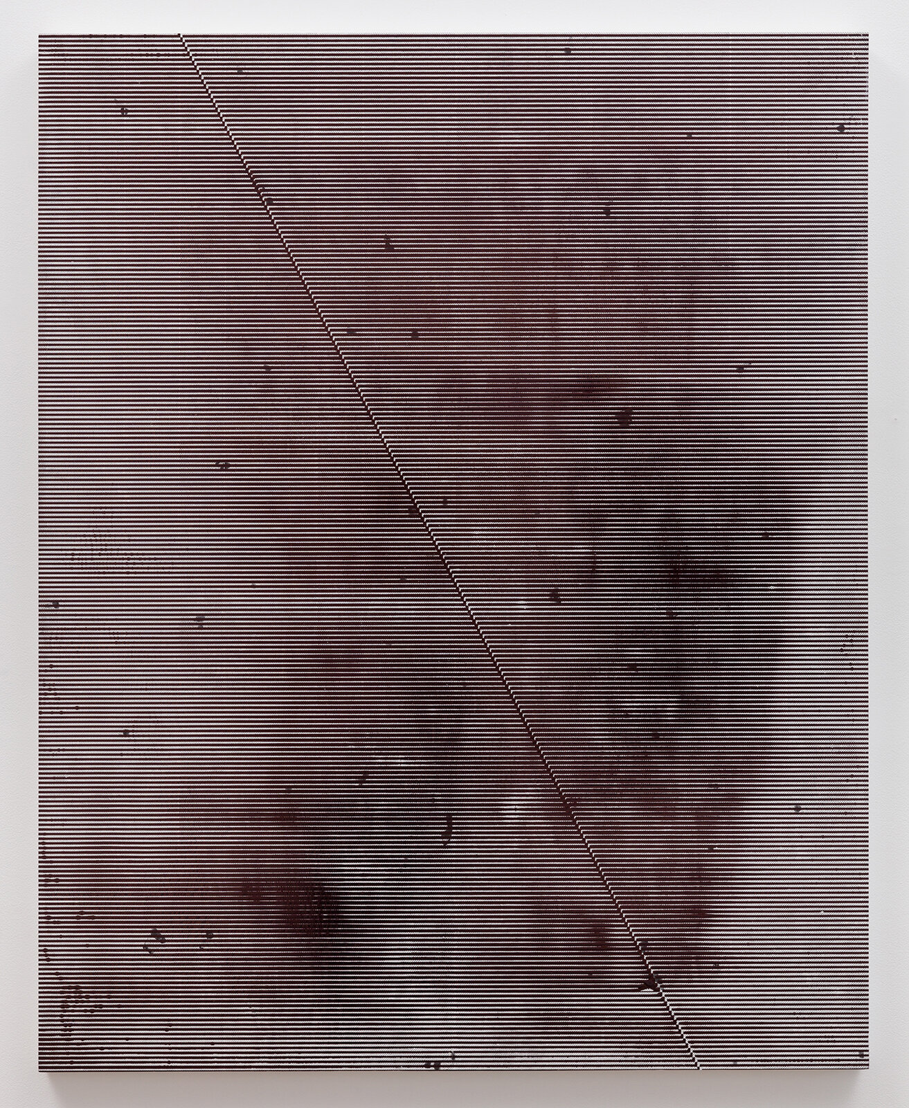   Nothing Has,  2019  50 x 40 inches  Ballpoint pen ink, toner, and gesso on panel 