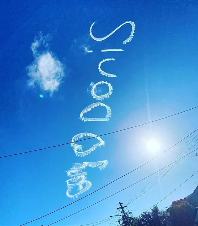 Skywriting. #Friday. #bronte #blueskies #friyay #daintyboss2020
