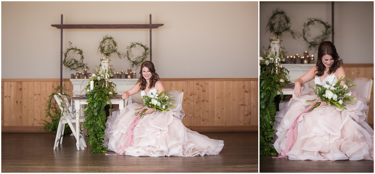 Amazing Day Photography - Fraser River Lodge Styled Session - Woodland Wedding - Green Tones - Green and White Wedding - Blush Wedding Dress - Morilee Wedding Dress - BC Wedding (33).jpg