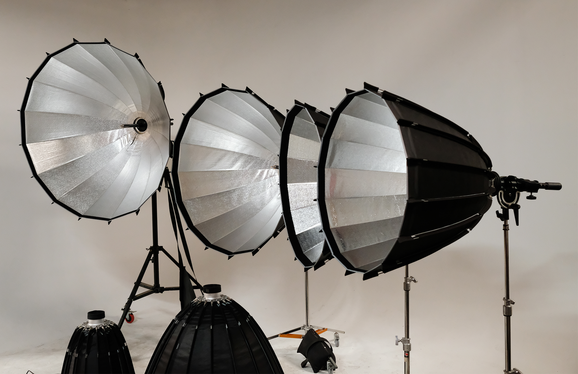 Parabolix 55", 45", 35" and 30" (25" and 20" pictured on floor)