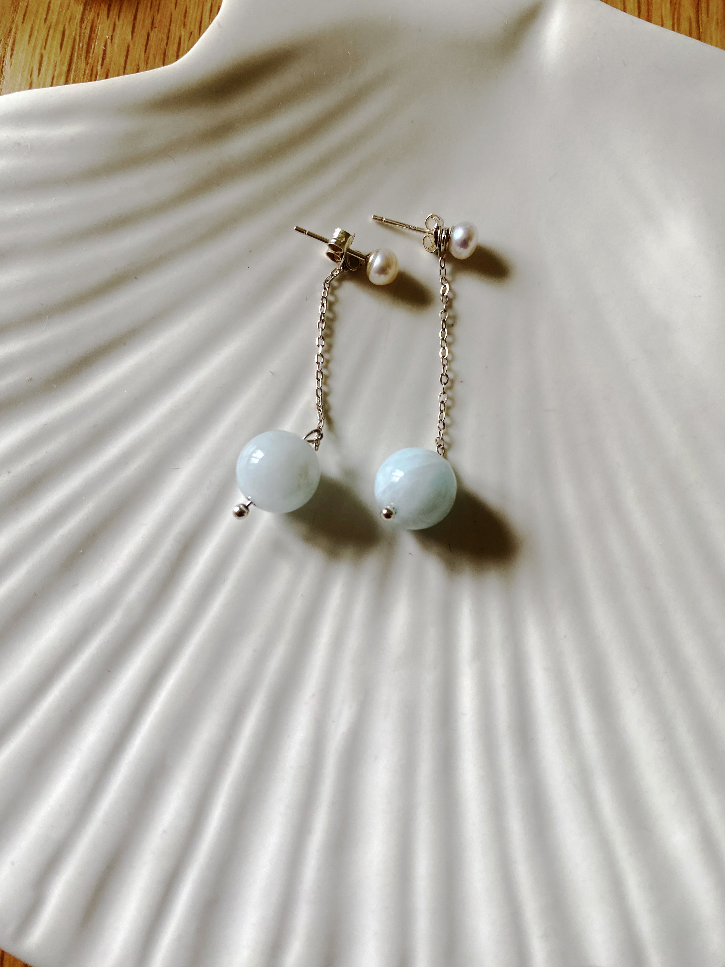 Aventurine on Silver chain pealr Ida.jpg