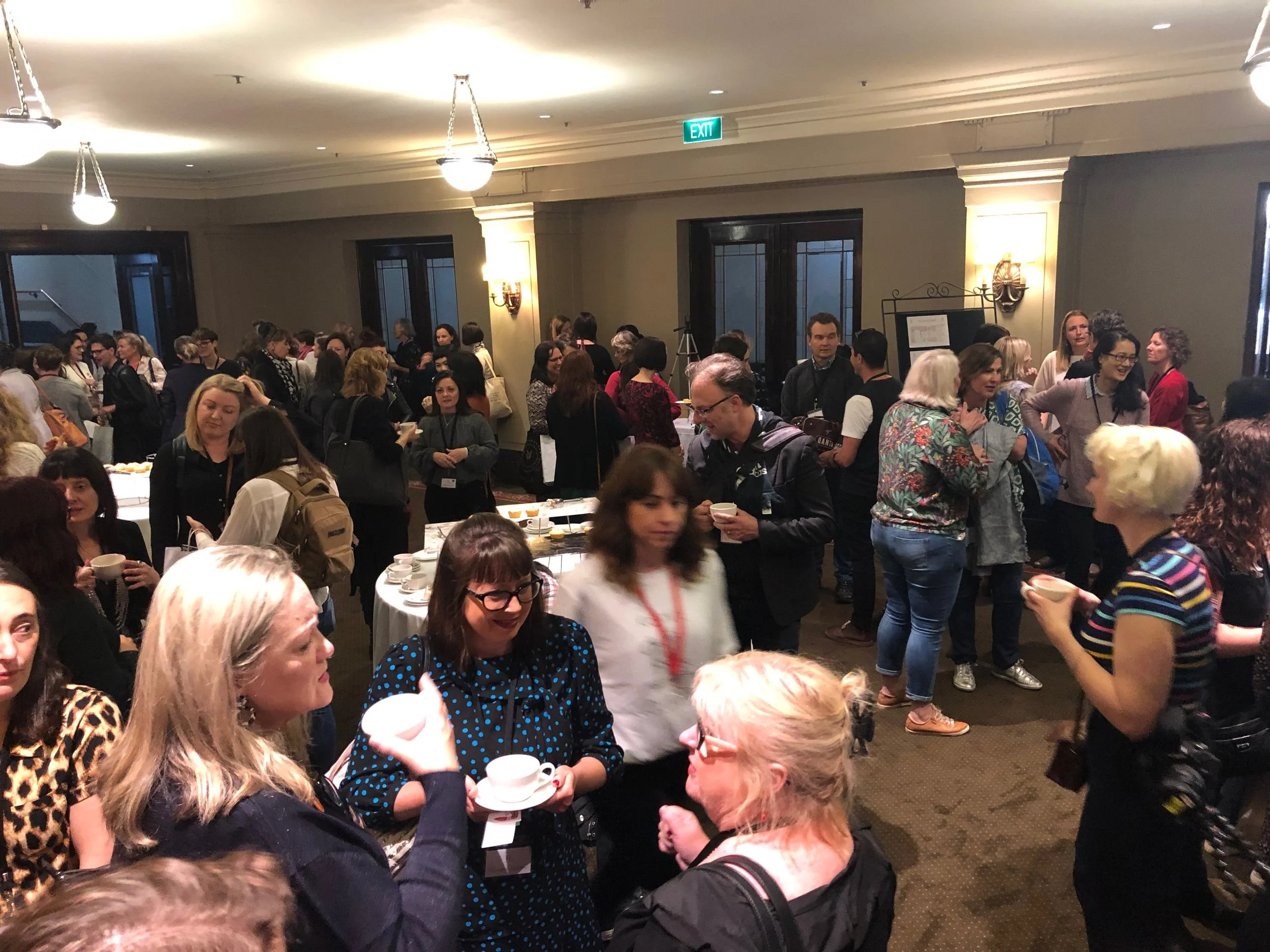 Mingling at morning tea