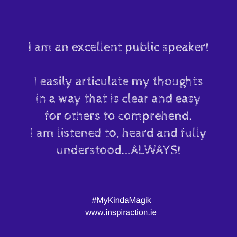 I am an excellent public speaker.