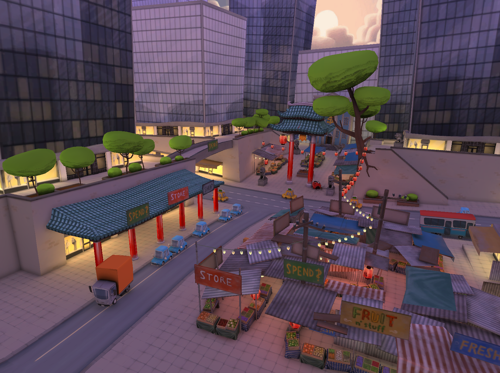 Developed Chinatown map (Snipers vs Thieves)