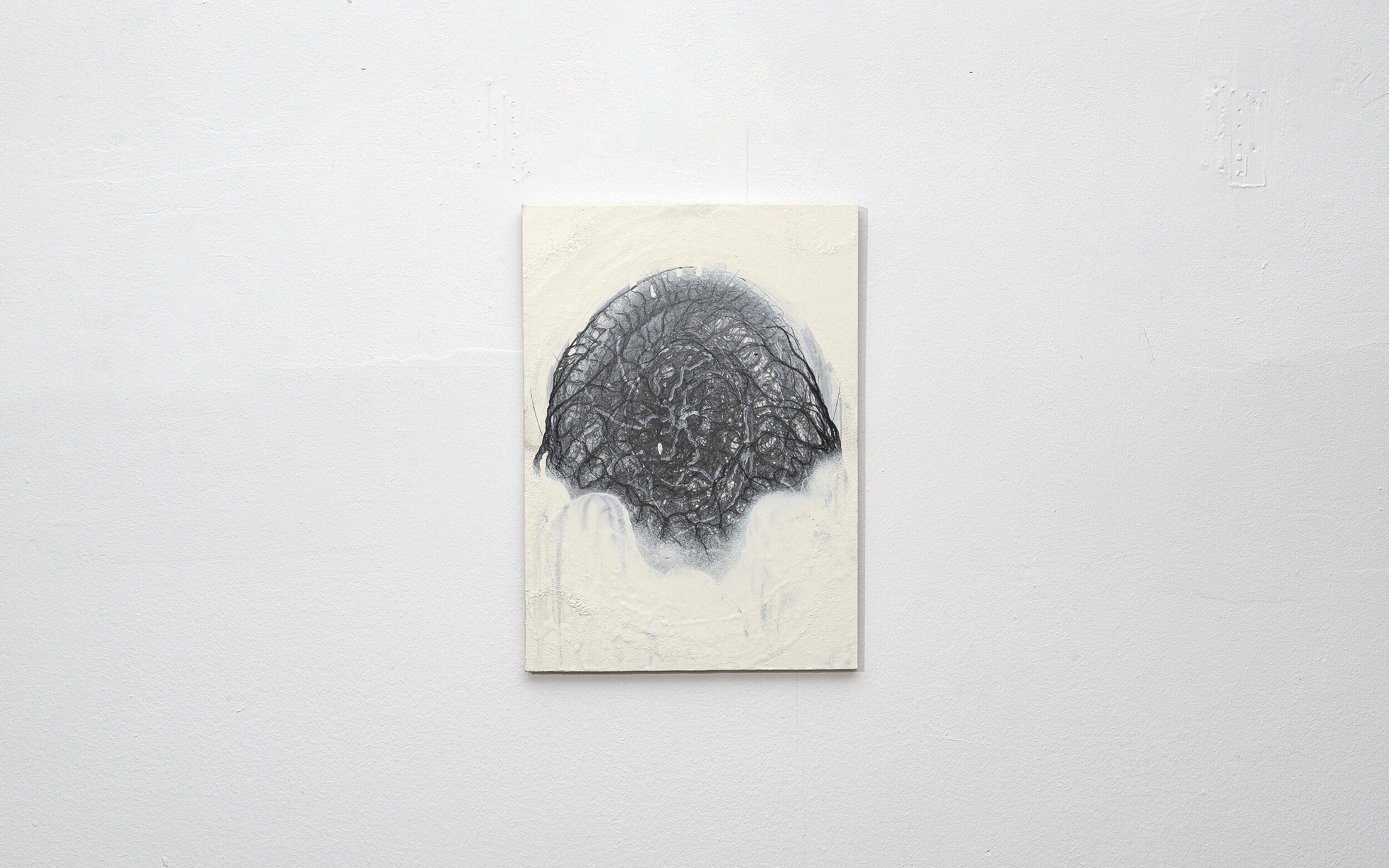  VOID EGG, 30 x 42 x 2 cm, 2020,  ink on canvas mounted on wood panel 