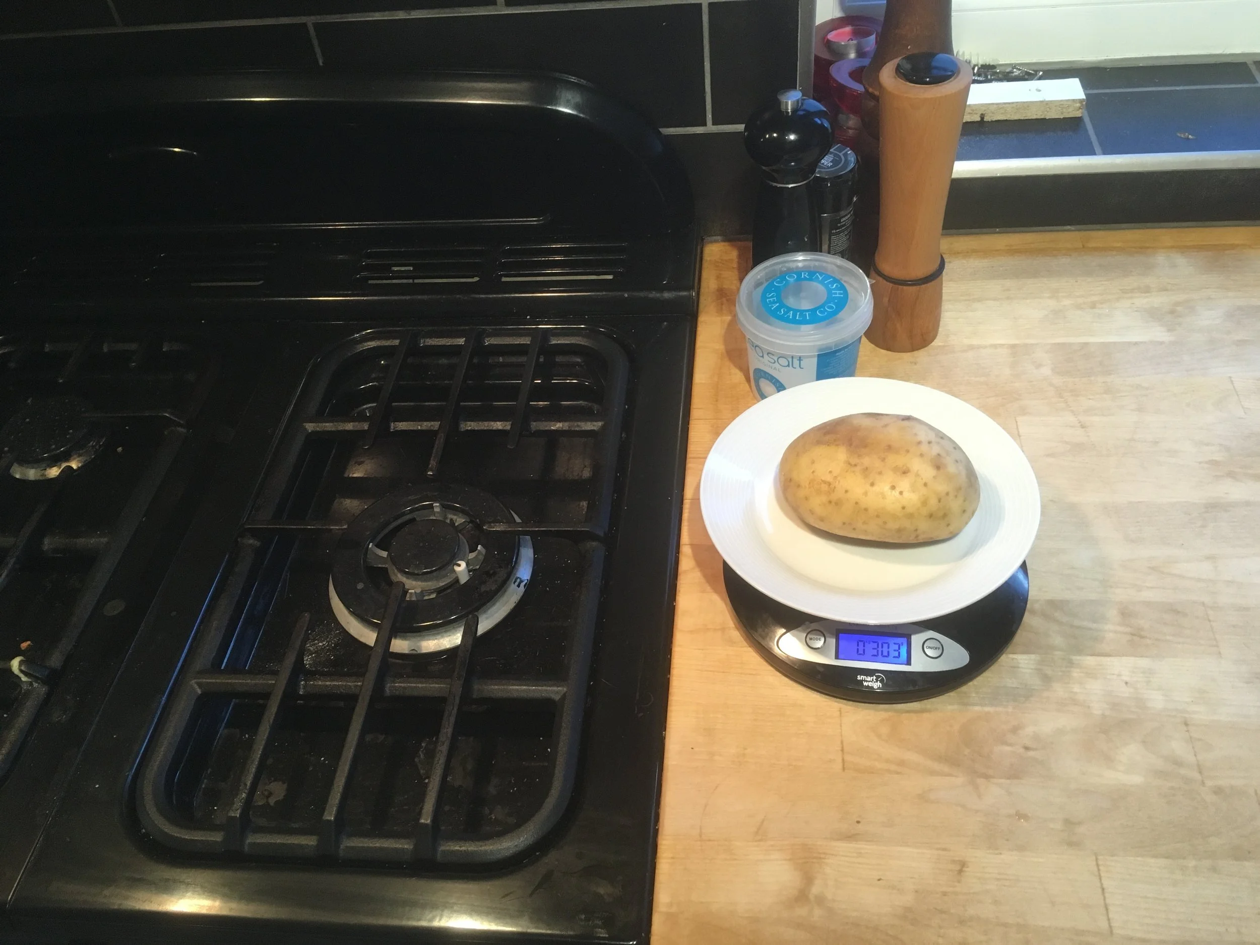I keep my scales right next to my cooker, that way its just one extra step between preparing food and cooking it.