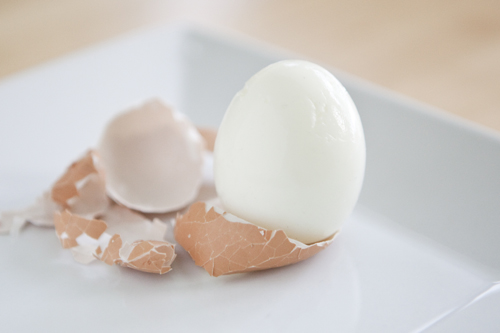 Hard boiled eggs. Really easy to put onto boil while preparing your breakfast for later in the day. 