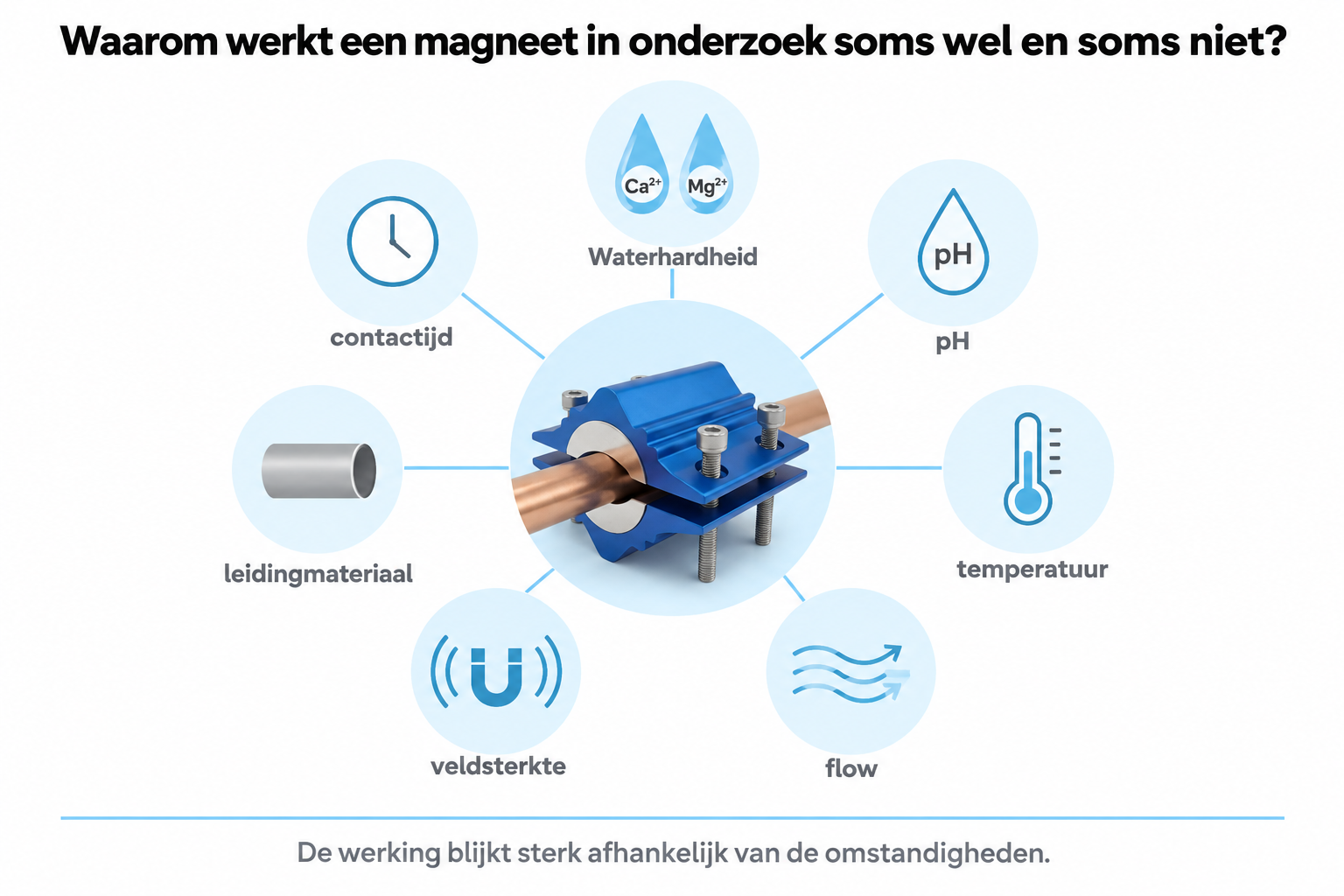 Verschil tussen een laboratoriumeffect en bewezen werking van een antikalkmagneet thuis