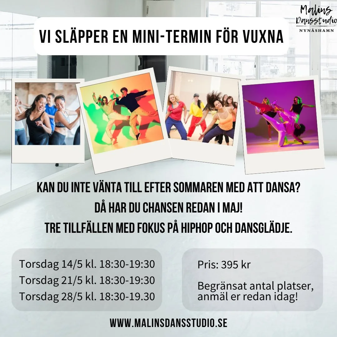 Vuxenkurs innan sommaren? Jajam&auml;n 😍
Nu drar v&aring;r mini-termin ig&aring;ng med start redan p&aring; torsdag! ✨ In p&aring; hemsidan f&ouml;r mer info.