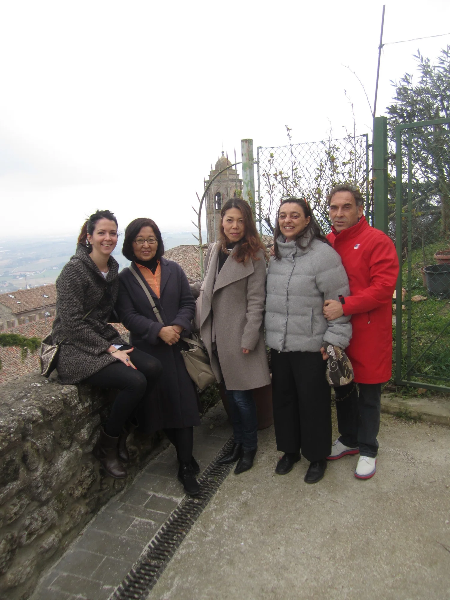 At the top of the hill in Cesena with architects of CSPE studio (from left: Francesca, Haruko, Tamae, Camilla and Marco) March 2015
