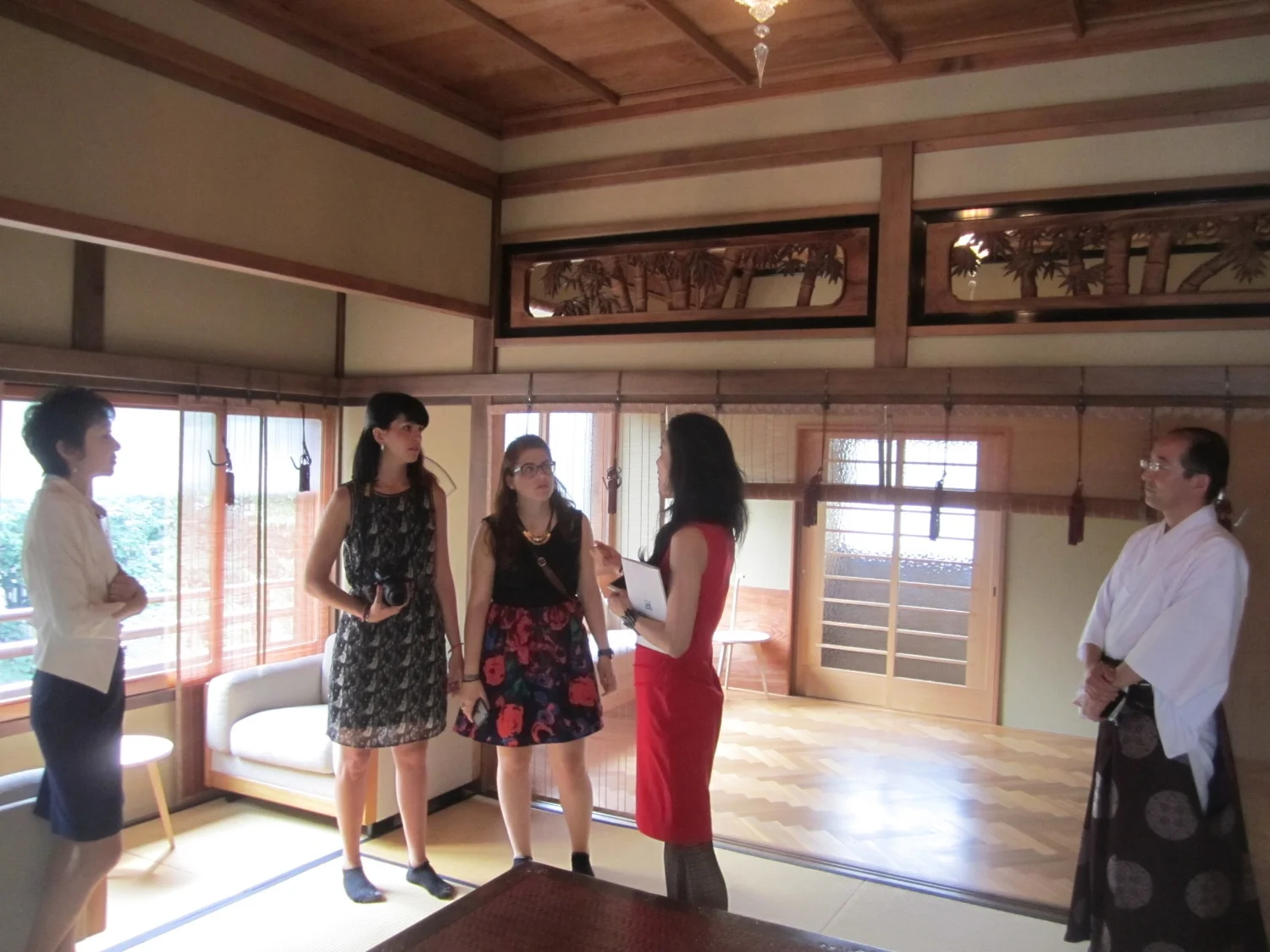 Visiting Kanda House (from left: Kayoko, Haruko, Giulia and Francesca) June 2015