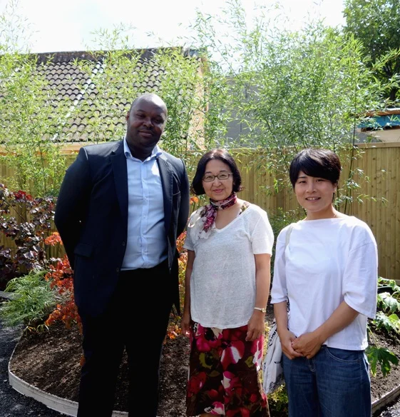 Beecholme House Adult Care (with the client Myron and a gardener Akiko) Surrey, UK August 2017