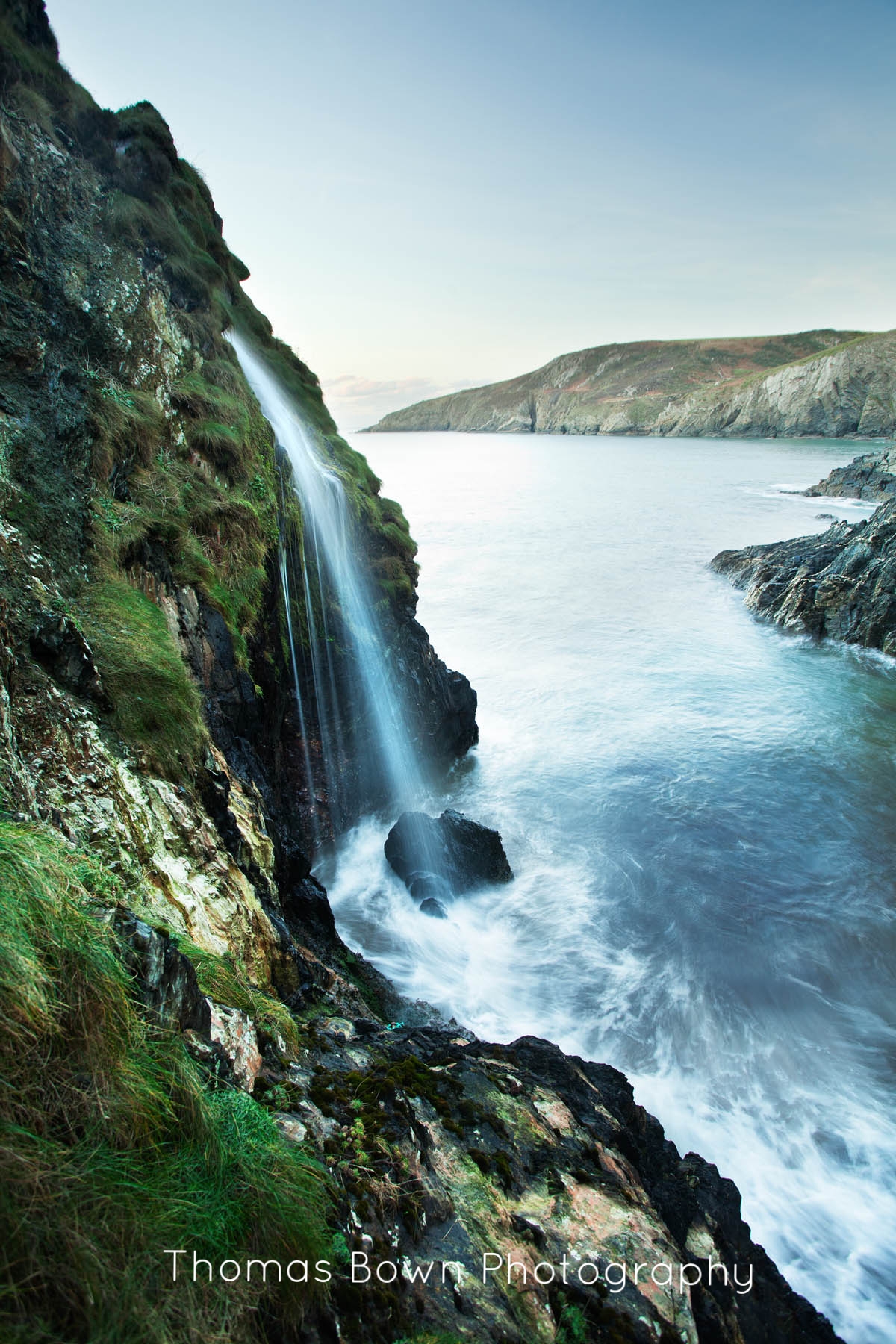 The waterfall at Pwllcrochan