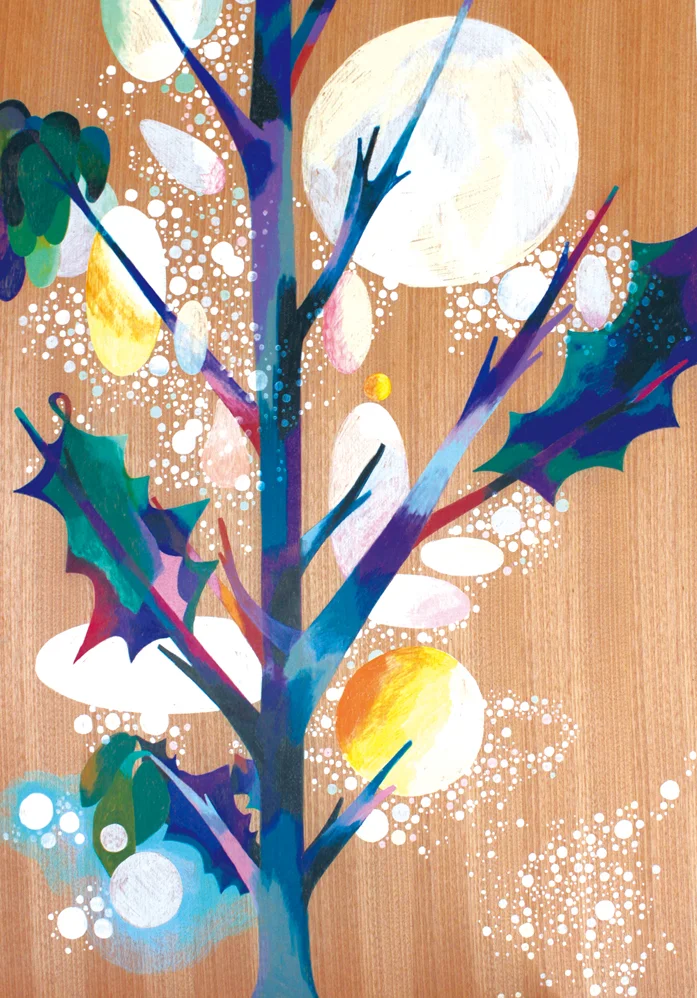 Purple Tree, 2014 841cm x 594 cm Colour pencils on wood