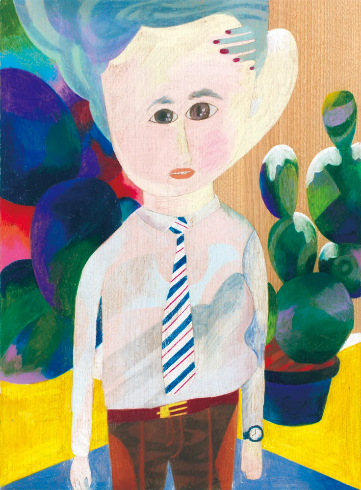 Niigata Man, 2015 30 x 40cm Colour pencils on wood