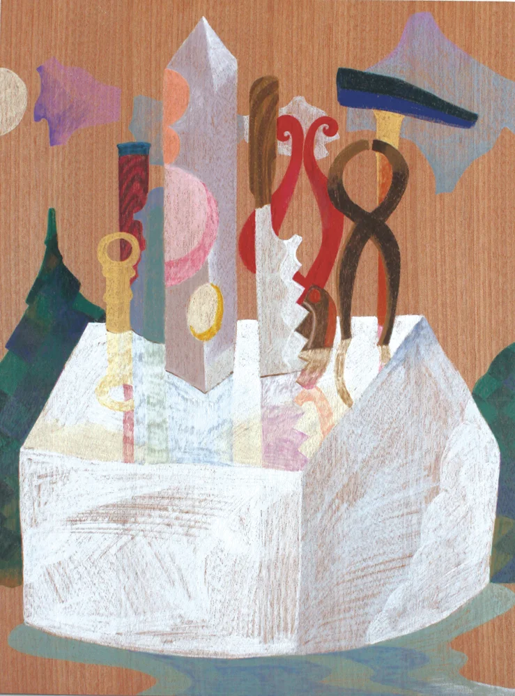 White Tools, 2014 40cm x 30cm Colour pencils on wood