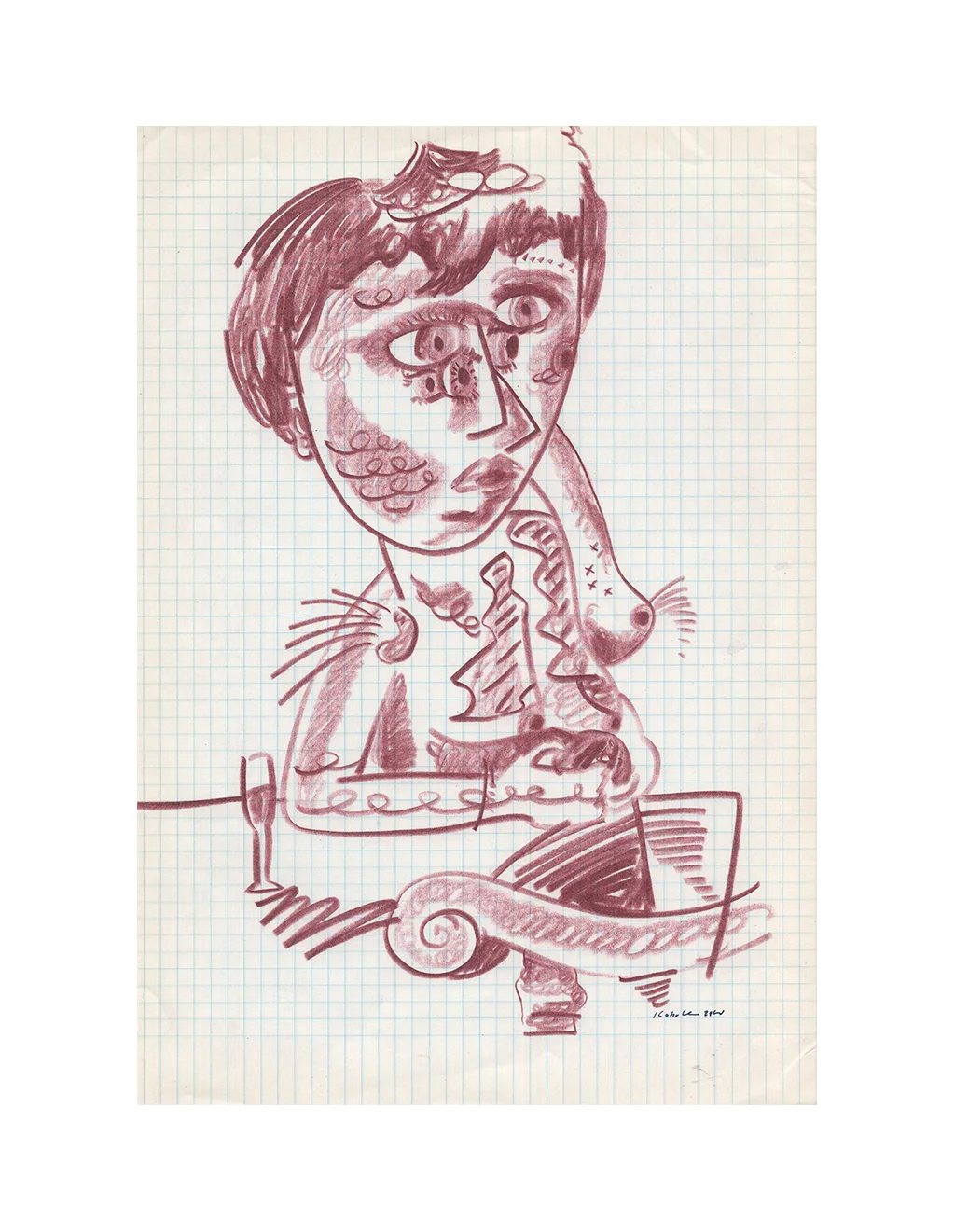 Drawing - The girl, 2018 21cm x 29.5cm Colour pencils on paper
