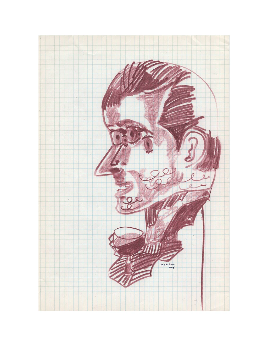 Drawing - The man 1909, 2018 21cm x 29.5cm Colour pencils on paper
