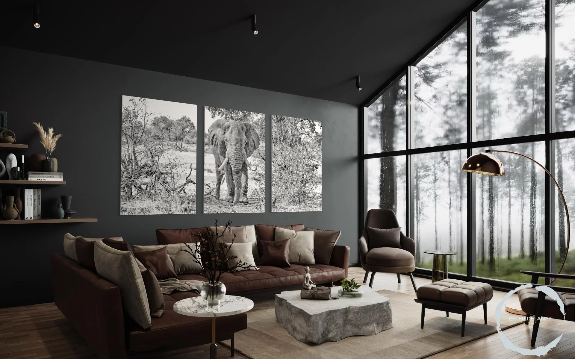 How Do Multi-Panel Artworks Turn a Large, Empty Wall into a Dramatic Focal Point?