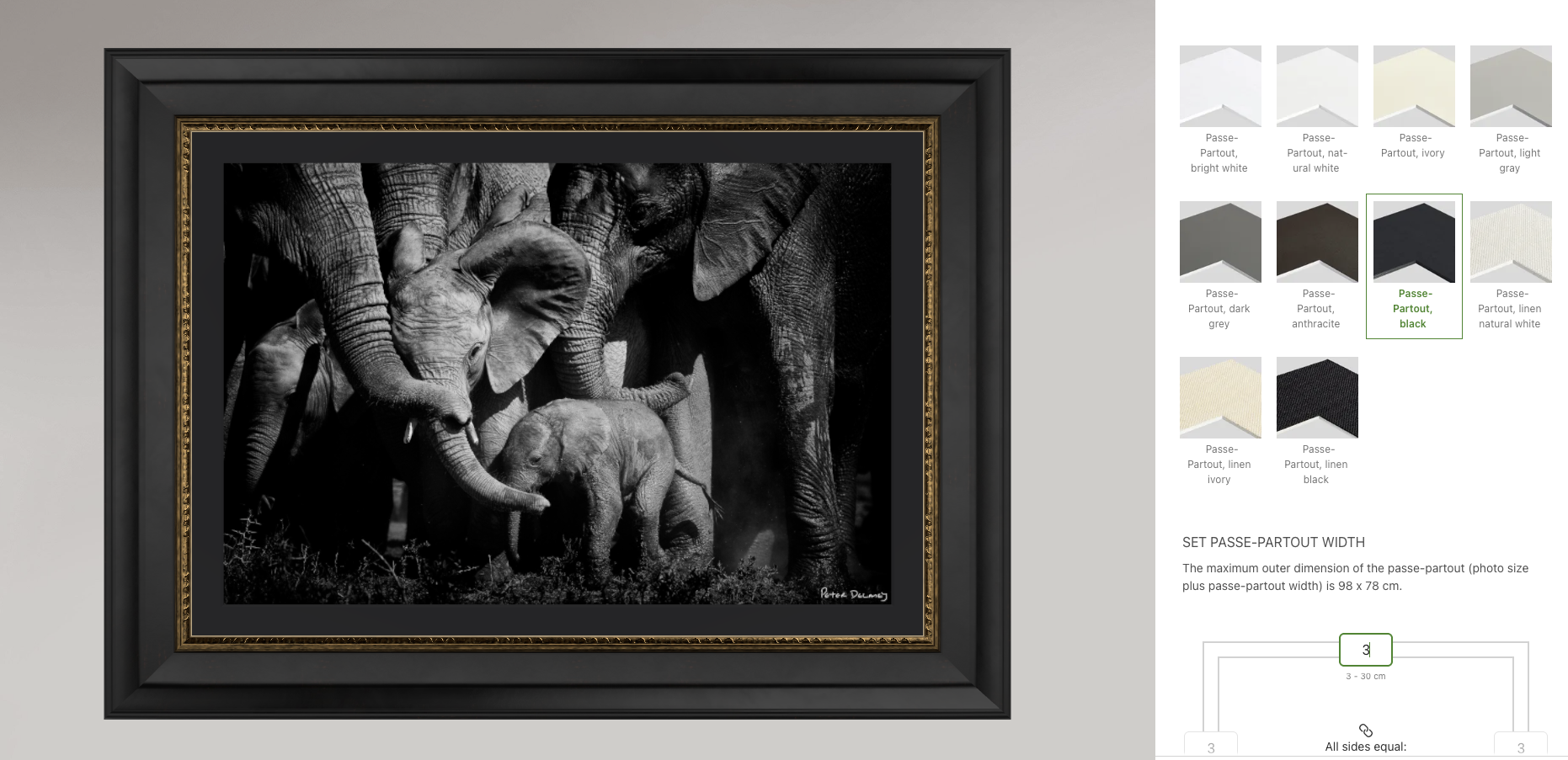 London Frame 65mm – Gold Accents with Black Mat