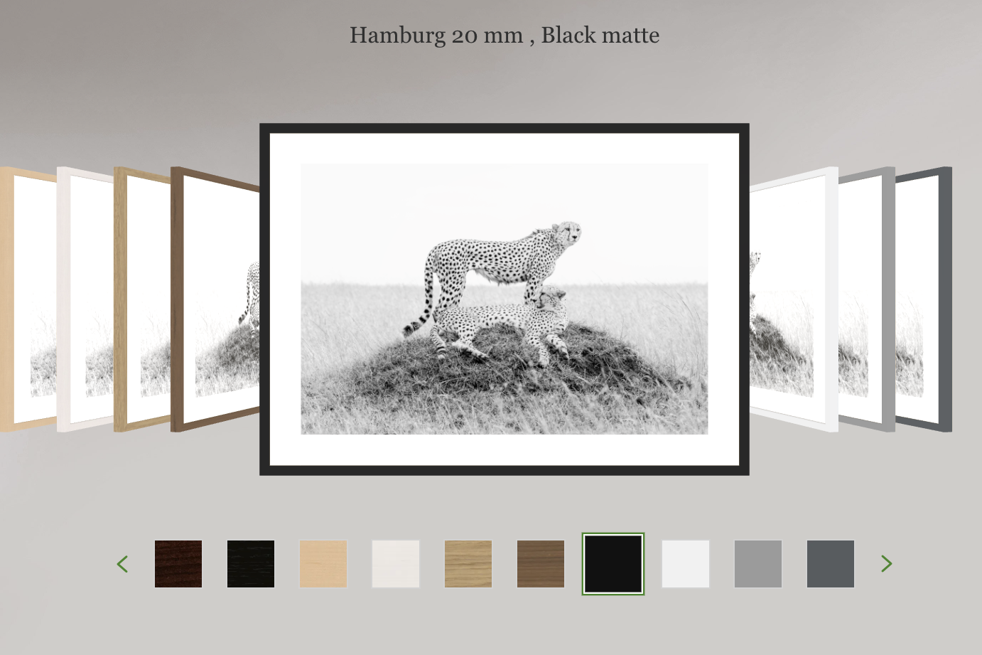 Hamburg Classic 20mm Black Matte Frame with Bright White Mat