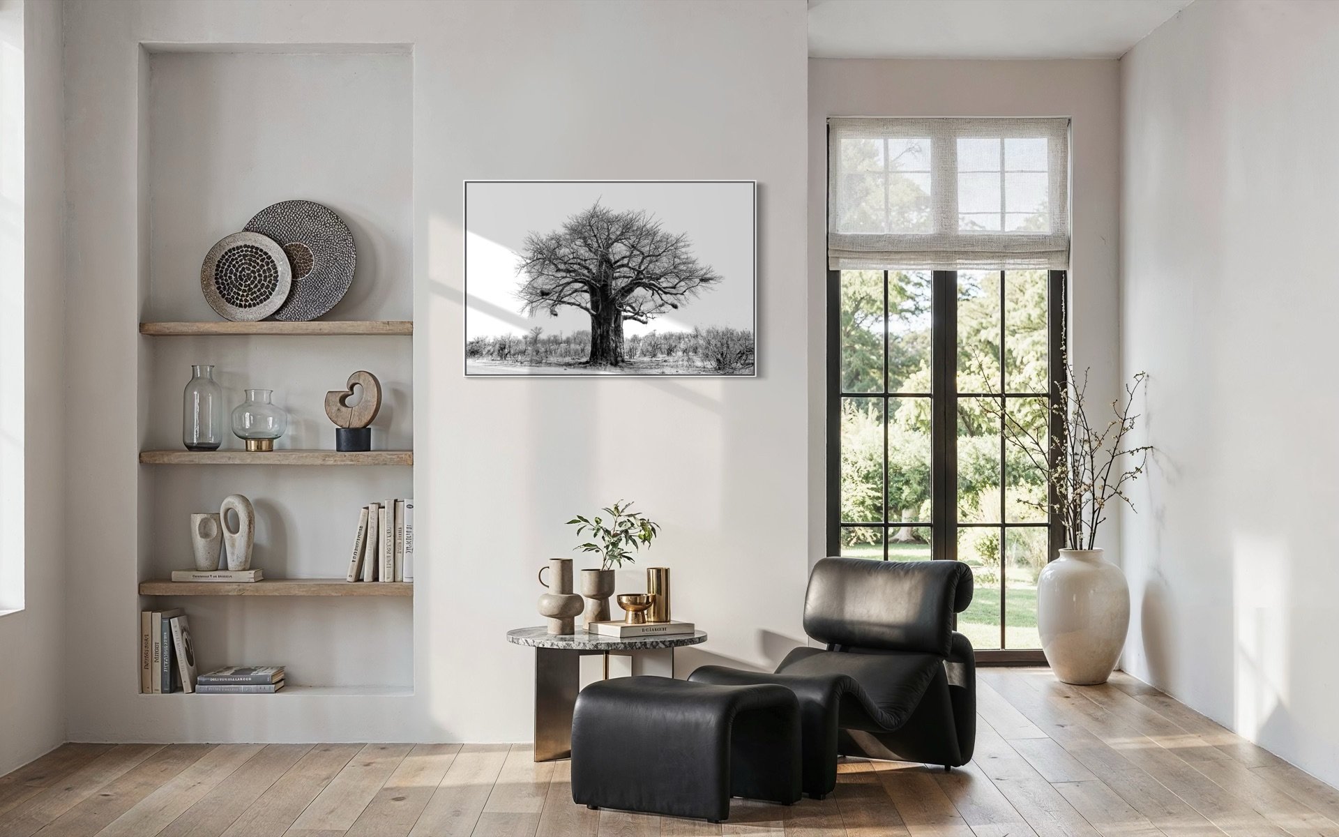 Baobab tree acrylic glass fine art print on wall by Peter Delaney