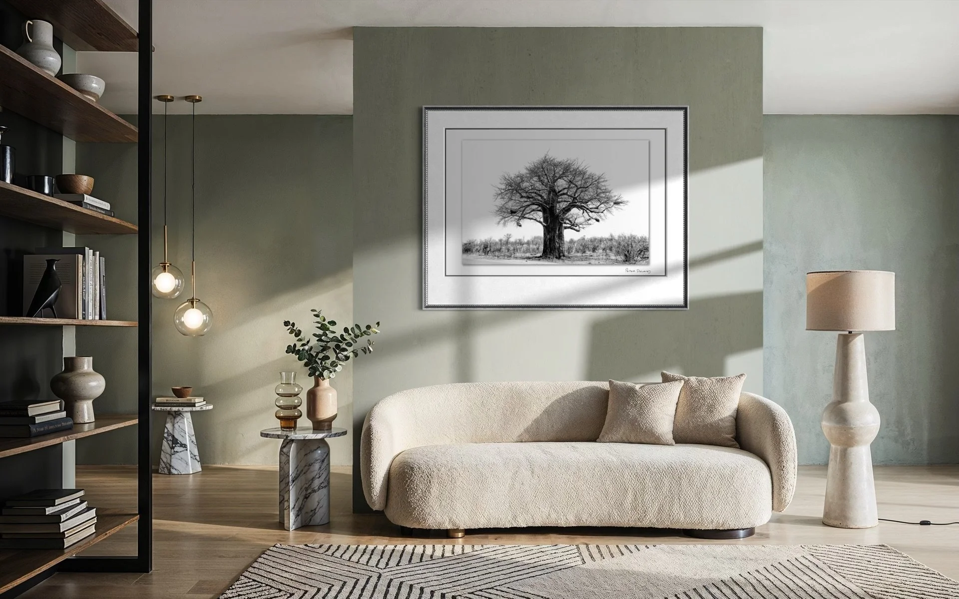 framed landscape print of giant baobab by Peter Delaney