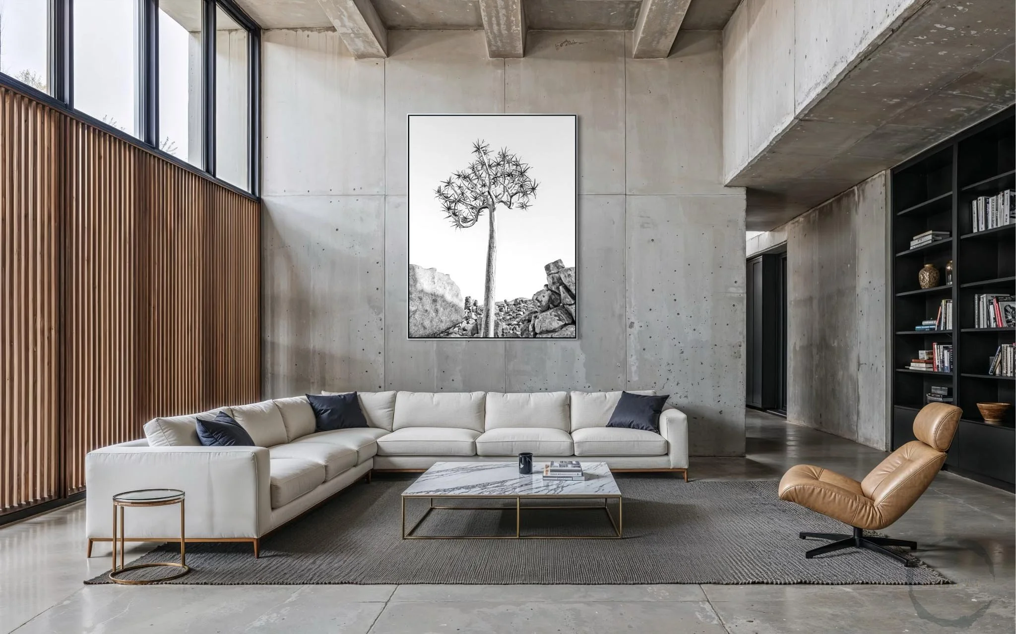 Large-format quiver tree wall art in sleek acrylic for contemporary interiors