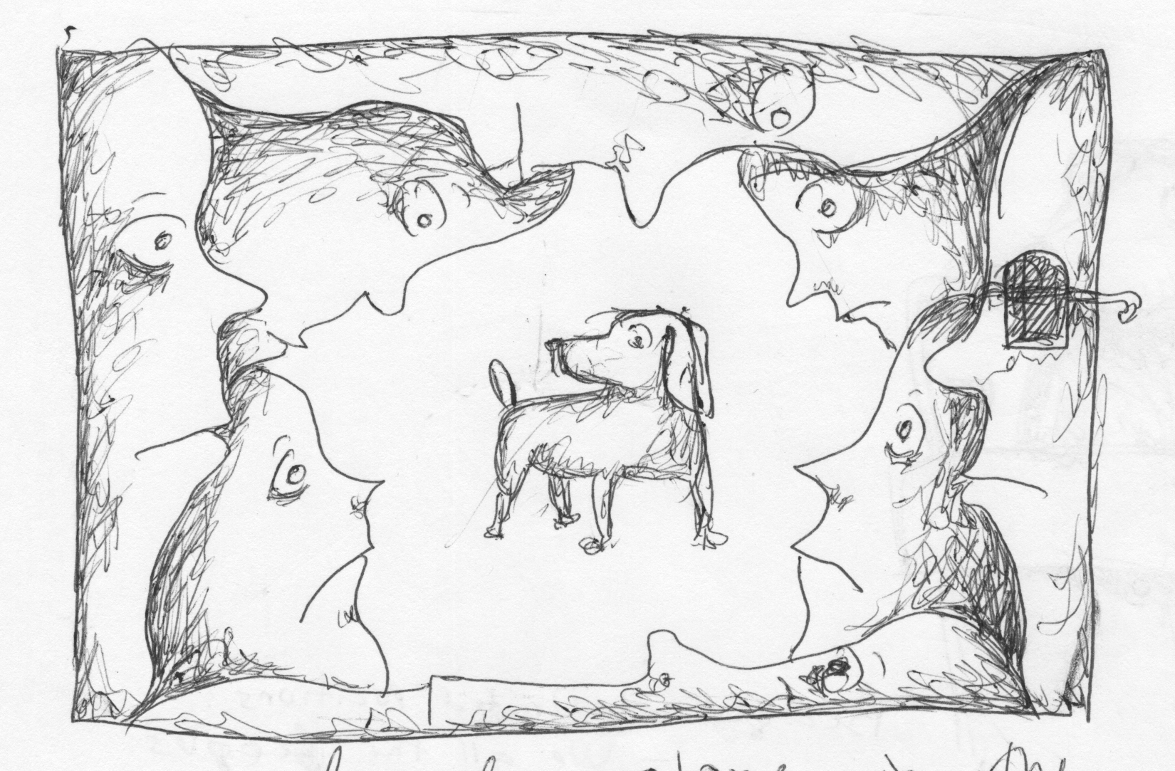 Beagle Alone in a Room with People