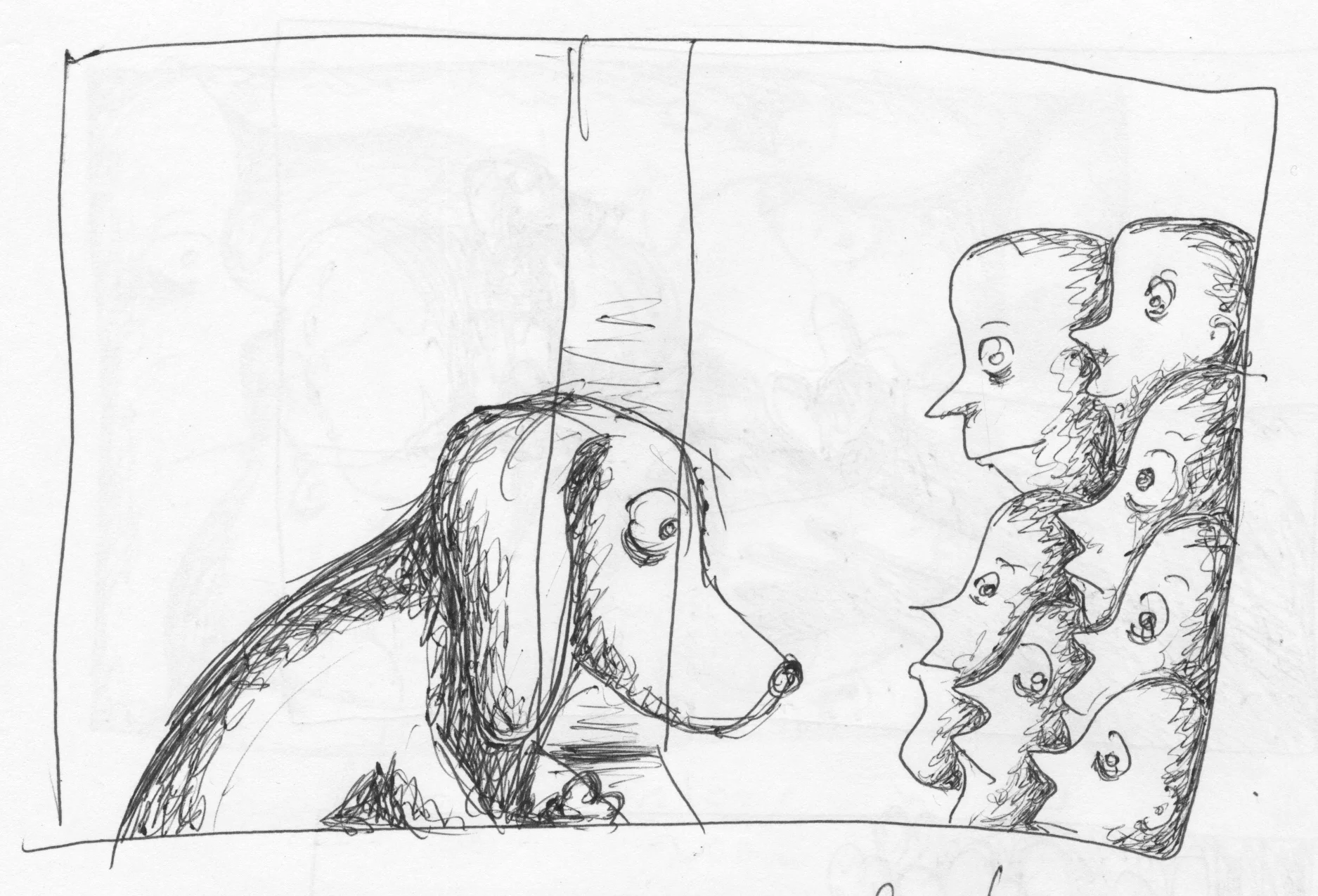 Beagle Looks at People
