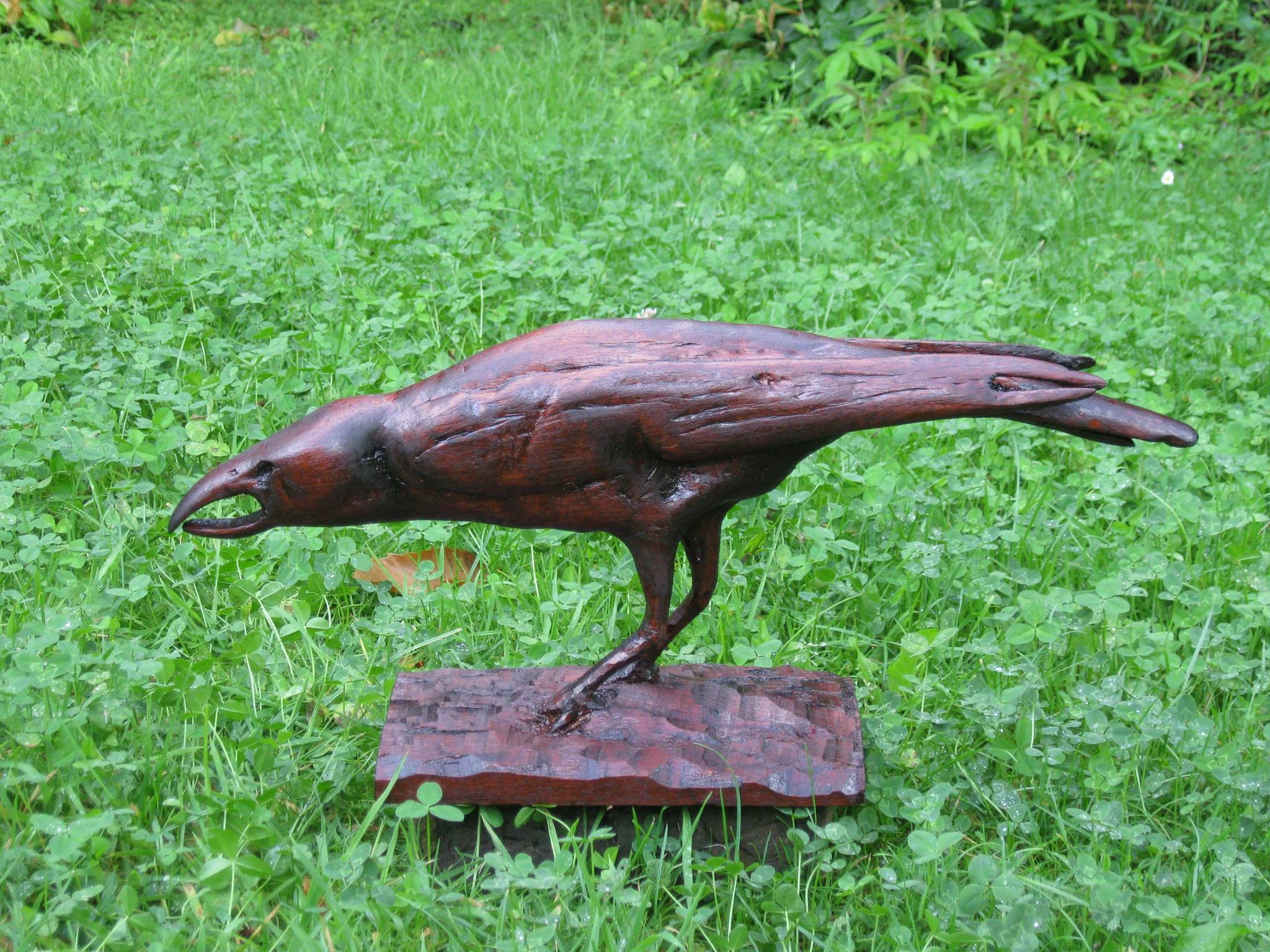An image of a bird who lives on trees made out of a tree!