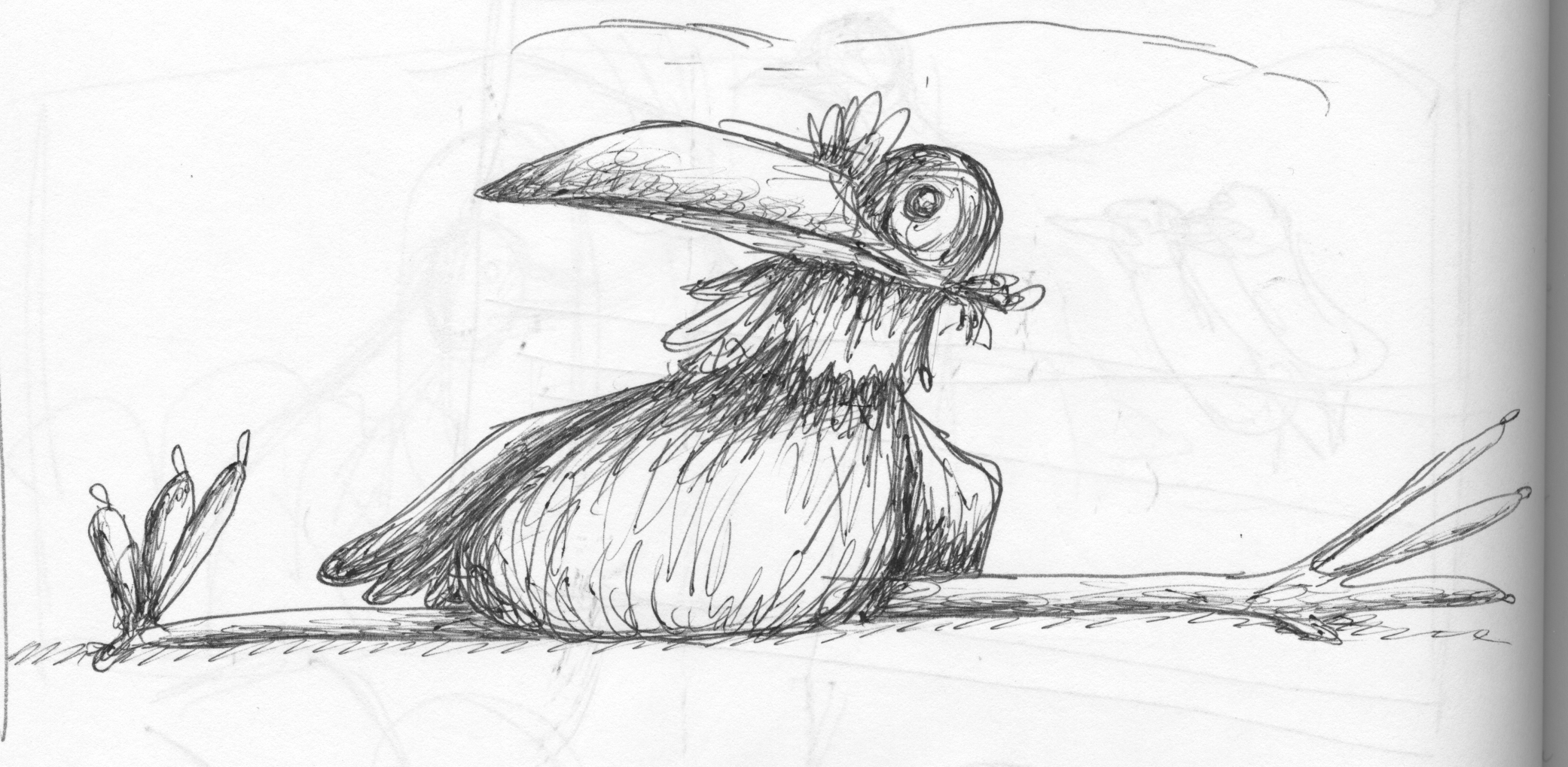 A crow is ready for a party but no trees to party on.