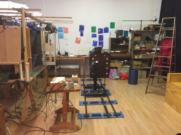 The completed photography room, with curtains that keep out the light from outside