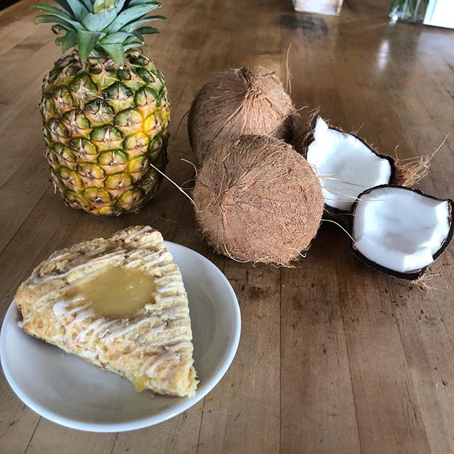 What better way to wait for summer weather than with our NEW pi&ntilde;a colada scone, baked in-house, daily.
Our summer hours are:
Downtown, Annex (9th St) and Timberhill: Monday-Saturday: 6am-5pm
Sunday: 7am-4pm
Cafe (Kings Blvd): Monday-Saturday: 