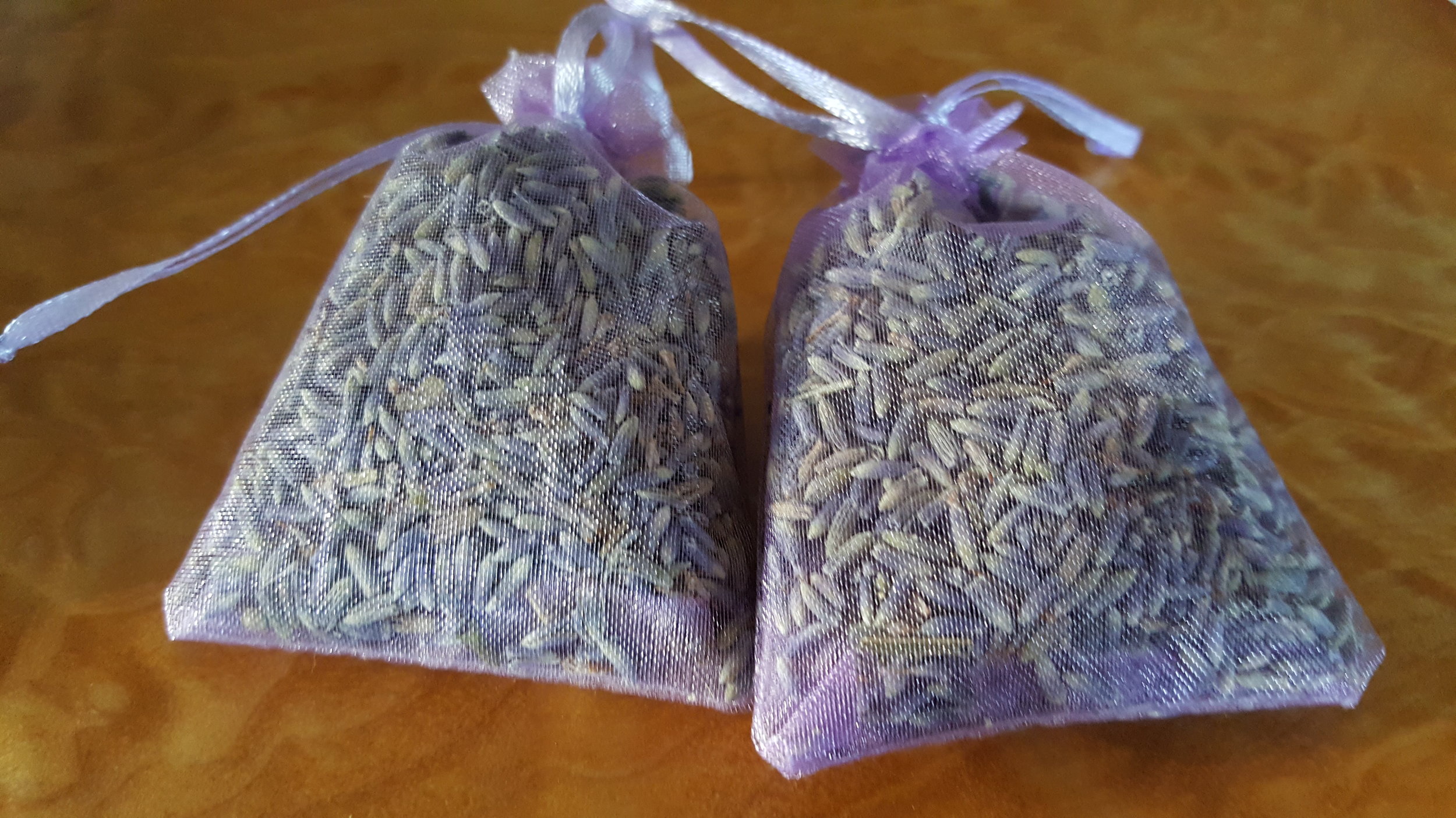 Lavender sachets purchased from the Corvallis Farmers market - I tuck them underneath my pillows at night for a soothing, relaxing sleep