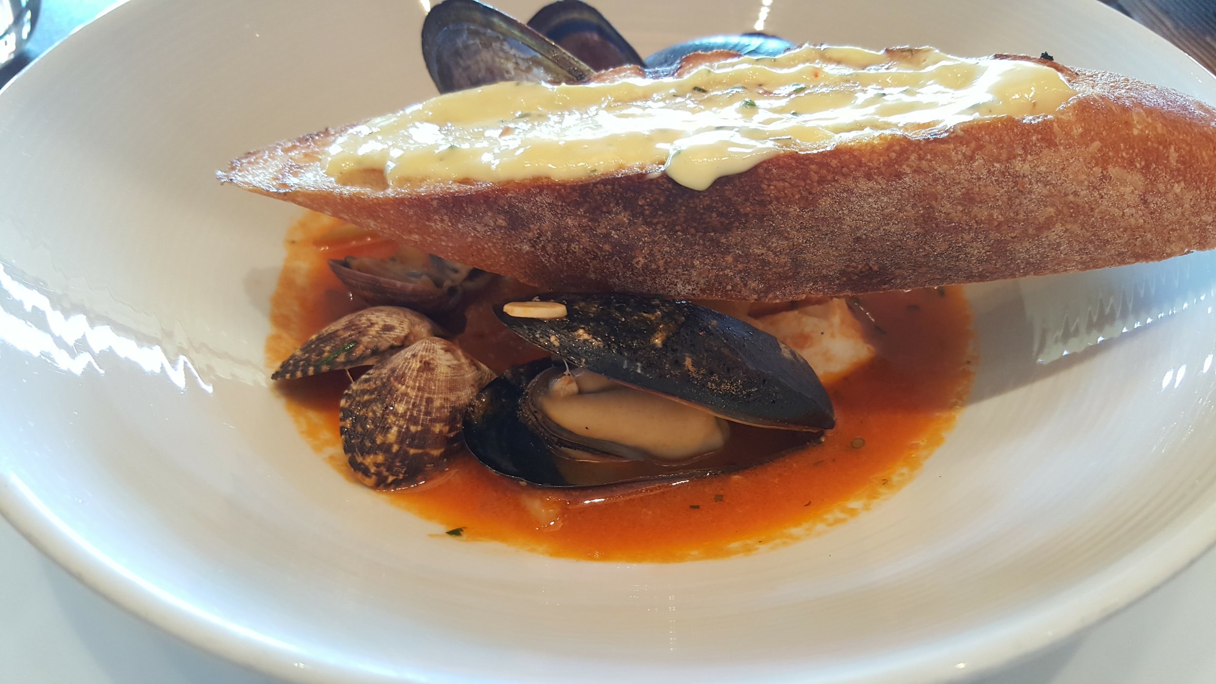 Fisherman's Stew & Crostini smeared with Garlic Aioli