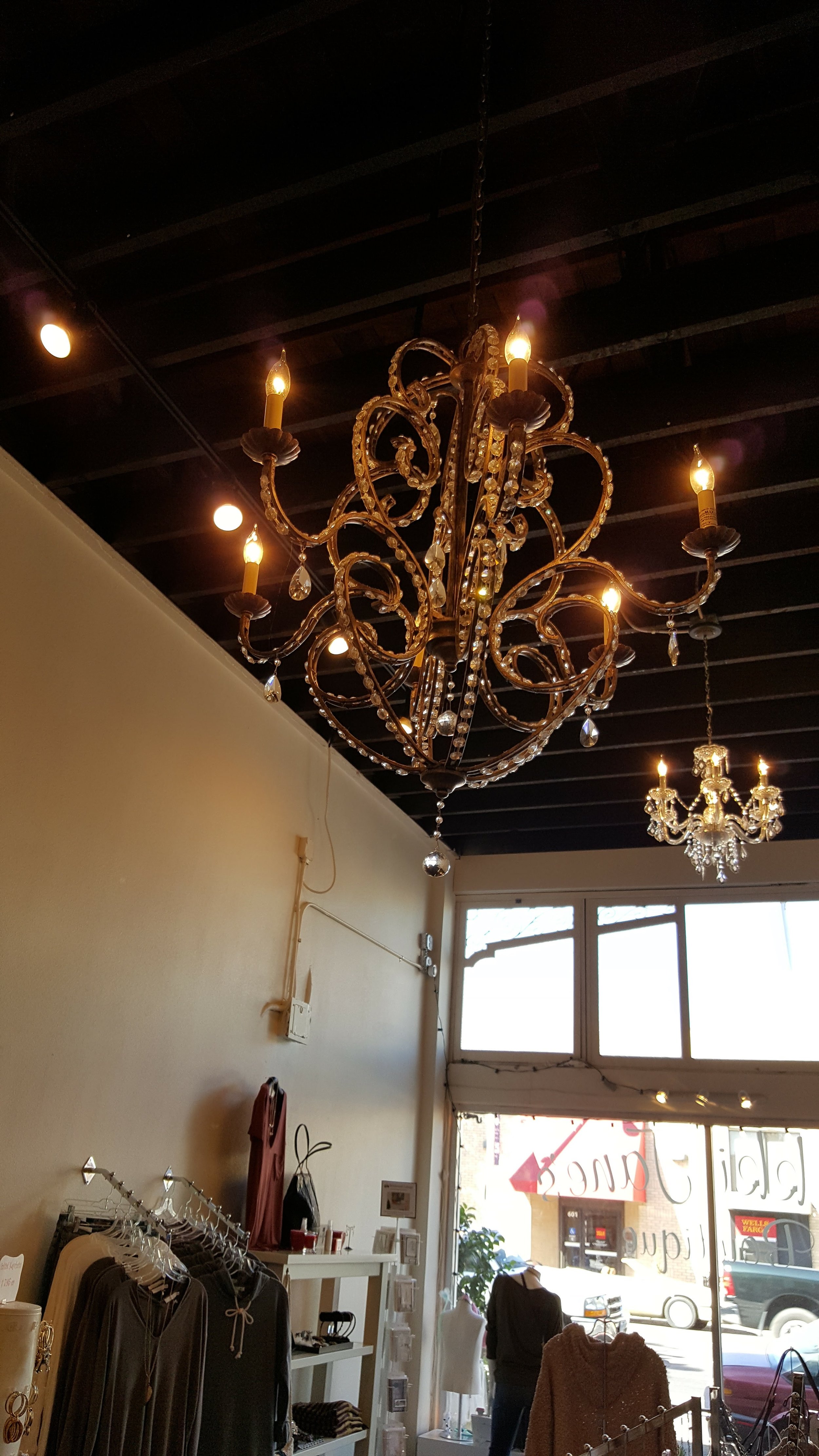I fell in love with this Antique chandelier in Amy's store. You can't miss it! It's Gorgeous