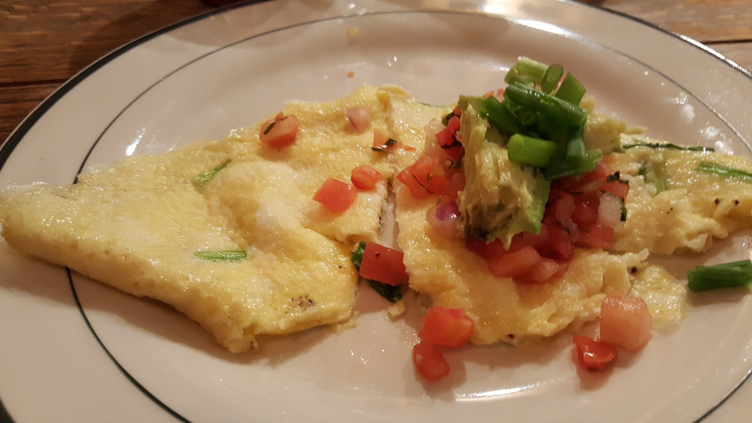 Omelette with salsa – I would wrap the omelette around the salsa like a burrito